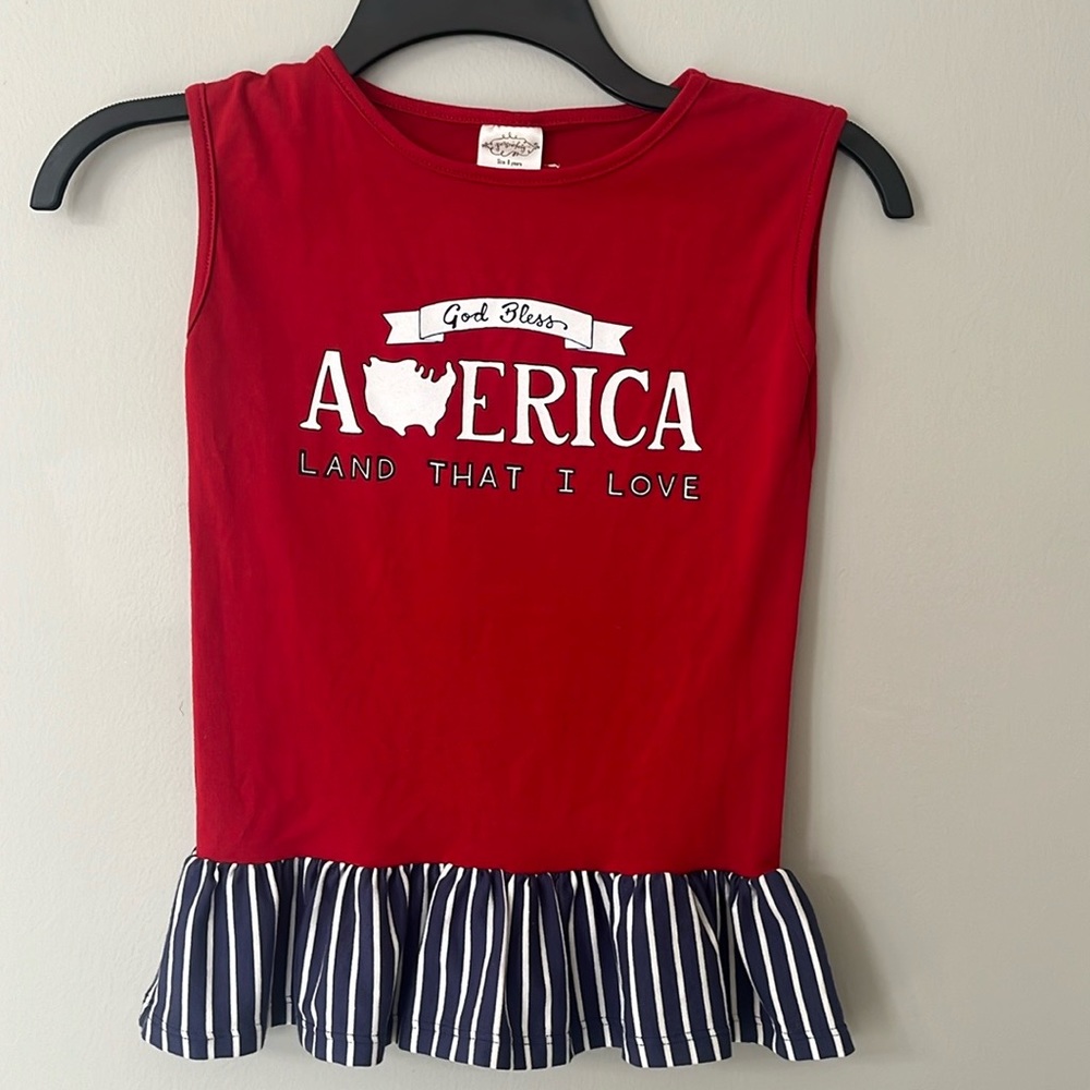 Persnickety 4th of July shirt, girls size 8